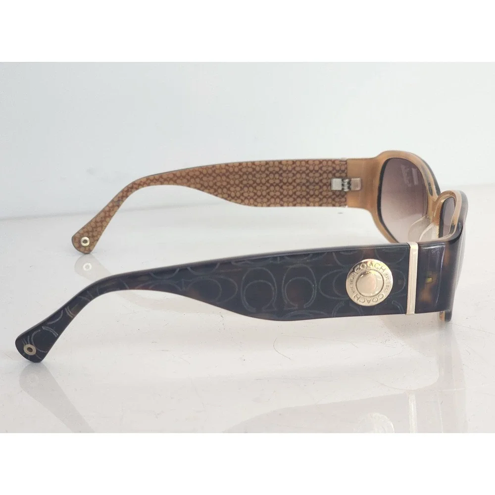 Coach Tortoise Monogram Sunglasses with Logo Medallion and Case Brown S476